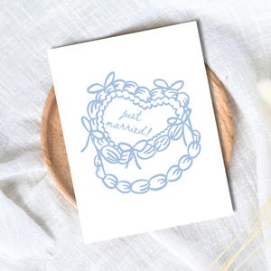Just Married Cute Congrats Engagement Card For Newly Married or Engaged Couple, Wedding Card For Her, Engagement Card For Sister, Cousin