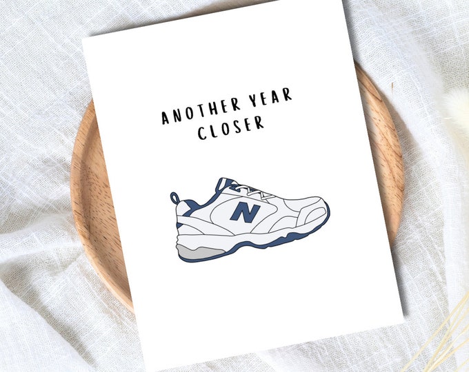 Funny Old Man Shoes Birthday Card | Another Year Closer Greeting Card | Birthday Gift for Dad or Boyfriend | Birthday Card | Funny Card