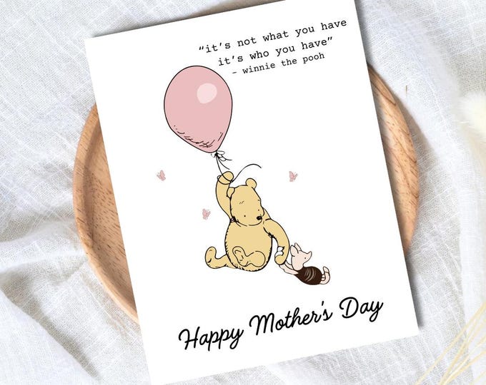 Winnie Classic Sentimental Mothers Day Card, new mother card Mothers Day, Mum Mothers Day Cards For Her, Mothers Day Card For Grandma, Nana