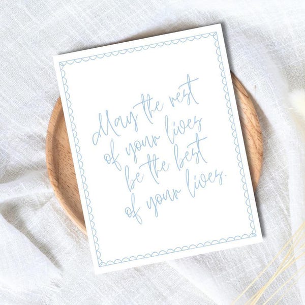 Handgemaakte bruiloft felicitatiekaart, "The Best Of Your Lives"