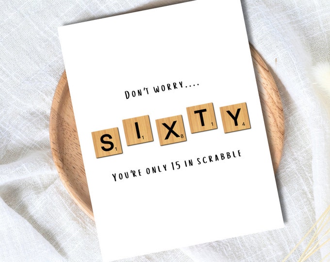 60th birthday card, Sixtieth birthday card, milestone birthday card, 50th birthday gift, gift for men, half a hundred, rude birthday card
