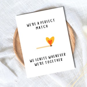 We're A Perfect Match Birthday Card | Heartfelt Card | Funny Birthday Card | Birthday Gift for Wife Husband | Valentines Card For Her Him
