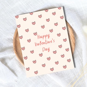 Happy Valentine's Hearts Card | In Love Card | Valentine's Card for Her Him Wife Husband Boyfriend Fiance | Valentines Gift For Him Her