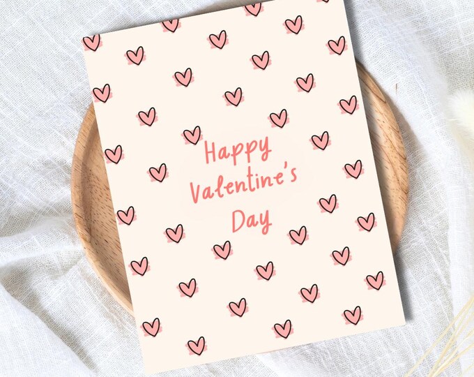 Happy Valentine's Hearts Card | In Love Card | Valentine's Card for Her Him Wife Husband Boyfriend Fiance | Valentines Gift For Him Her
