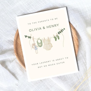Carte personnalisée baby shower - Félicitations pour un nouveau bébé