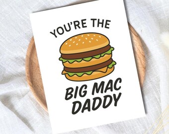 Tarjeta divertida para el Día del Padre - Diseño Big Mac Daddy