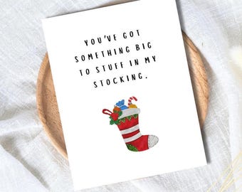 Funny Christmas Card - Naughty Holiday Stocking