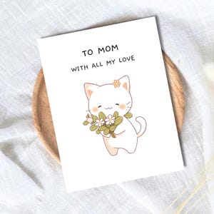 Heureuse fête des mères aux amoureux des chats, carte sentimentale de fête des mères, nouvelle carte mère fête des mères, fête des mères maman pour elle, pour grand-mère, grand-mère