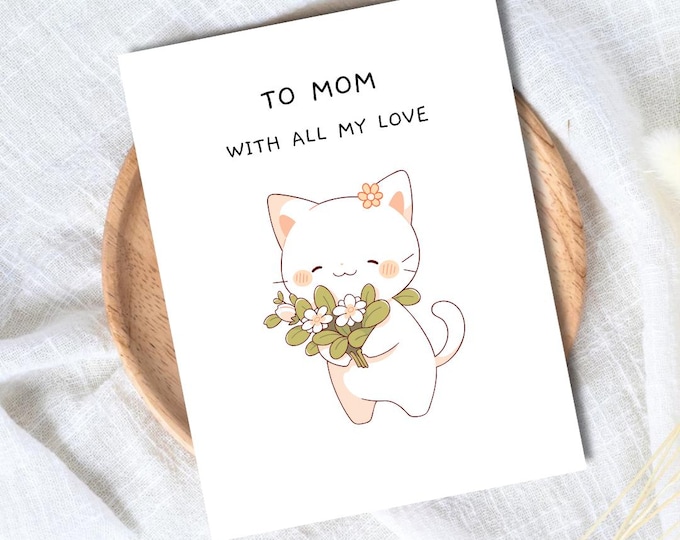 Happy Mother's Day To Cat Lover, Sentimental Mothers Day Card, new mother card Mothers Day, Mum Mothers Day For Her, For Grandma, Nana