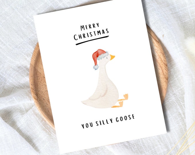 Merry Christmas Silly Goose Card | Funny Card | Christmas Card For Husband Wife Boyfriend Girlfriend Mom Dad | Christmas Gifted For Him/Her
