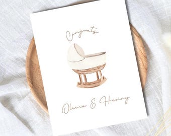 Personalized Baby Shower Card - New Baby Congratulations
