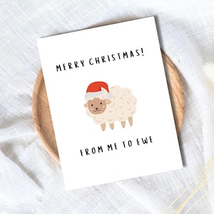 Moutons de Noël | Jolie carte de Noël pour meilleure amie mari femme petit ami petite amie maman papa ami famille | Cadeau de Noël pour lui/elle