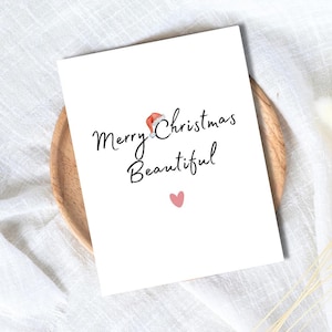 Feliz Natal, lindo cartão de Natal, cartão de Natal para namorada, cartão de Natal para esposa, presente de Natal personalizado