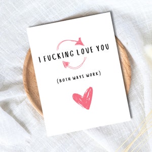 Cadeau d'anniversaire coquine, je t'aime, carte sale pour la Saint-Valentin, carte d'anniversaire, carte d'anniversaire coquine, mari, femme, petit ami, petite amie, partenaire