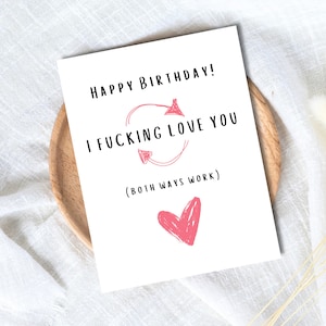 Cadeau d'anniversaire coquine, je t'aime, carte sale pour la Saint-Valentin, carte d'anniversaire, carte d'anniversaire coquine, mari, femme, petit ami, petite amie, partenaire