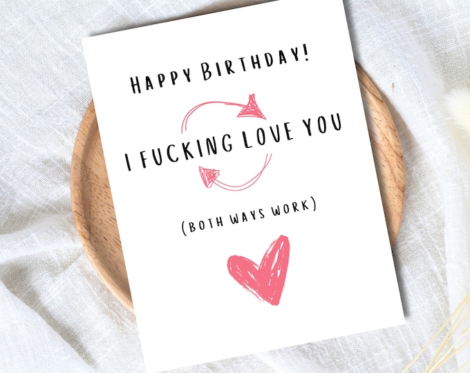 Naughty I Love You Birthday Gift Dirty Valentine’s Day Card Anniversary Card Naughty Birthday Card Husband Wife Boyfriend Girlfriend Partner