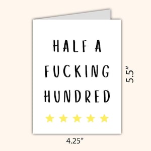 Funny 50th Birthday Card: Rude Half A Hundred Card For Dad image 3