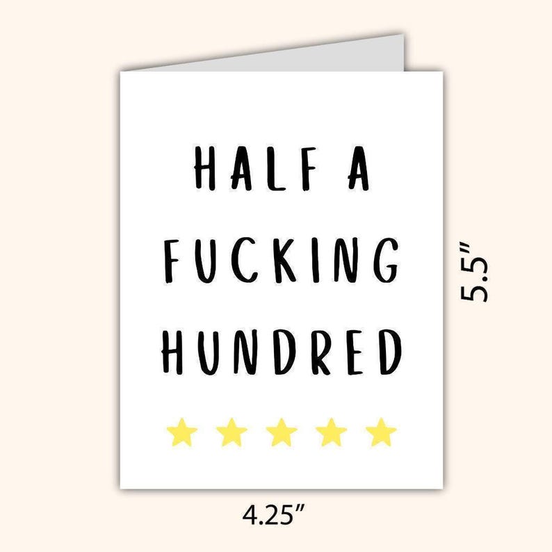 Funny 50th Birthday Card: Rude Half A Hundred Card For Dad image 3