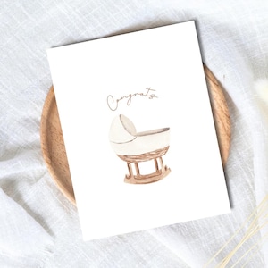 Carte de nouveaux parents, carte de voeux pour un nouveau bébé, enceinte, félicitations, carte de baby shower fille nièce petite-fille filleule enfant enfants