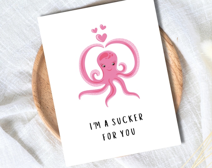 I'm A Sucker For You Love Card Funny Anniversary Birthday Card Heartfelt Wedding/Dating Anniversary Husband Wife Boyfriend Girlfriend Him