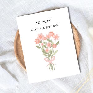 Para mamá con todo mi amor, tarjeta del Día de la Madre, tarjeta para el Día de la Madre, tarjetas del Día de la Madre para mamá, tarjeta del Día de la Madre para la abuela, Nana