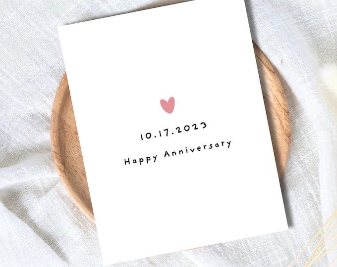 Personalized Anniversary Date Card | Happy Anniversary Card | Cute Card Wedding/dating Anniversary For Husband Wife Boyfriend Girlfriend Him