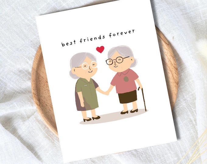 Best Friends Forever, Bestie Birthday Card, Birthday Card For Best Friend For Her, Friendship Card, gift box for friends birthday, Forever