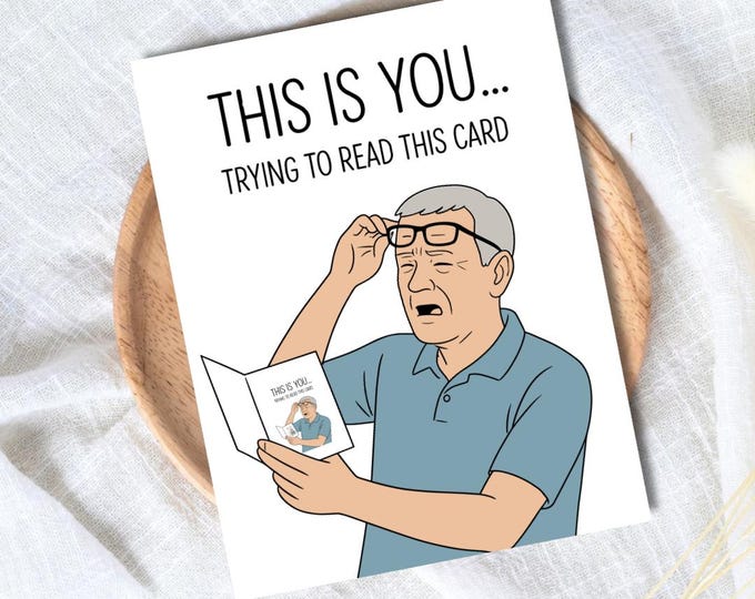 This is You Reading This Father's Day Card | Funny Fathers Day Card For Dad Grandad Husband | Dad Birthday | Cute Daddy Grandpa Grandfather