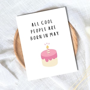 May Birthday Card - Funny Sister Punny Card image 1