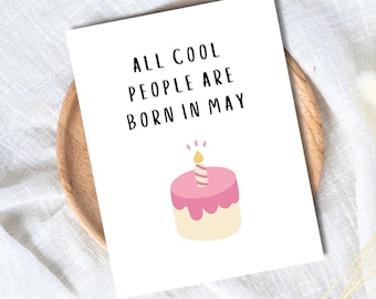 May Birthday Card - Funny Sister Punny Card