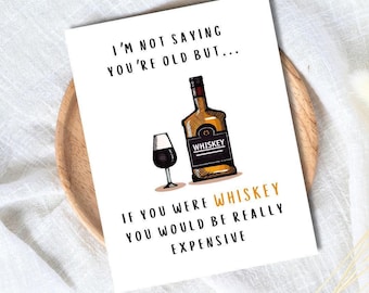 WHISKEY BIRTHDAY CARD - Funny 60th 70th 80th Dad Card