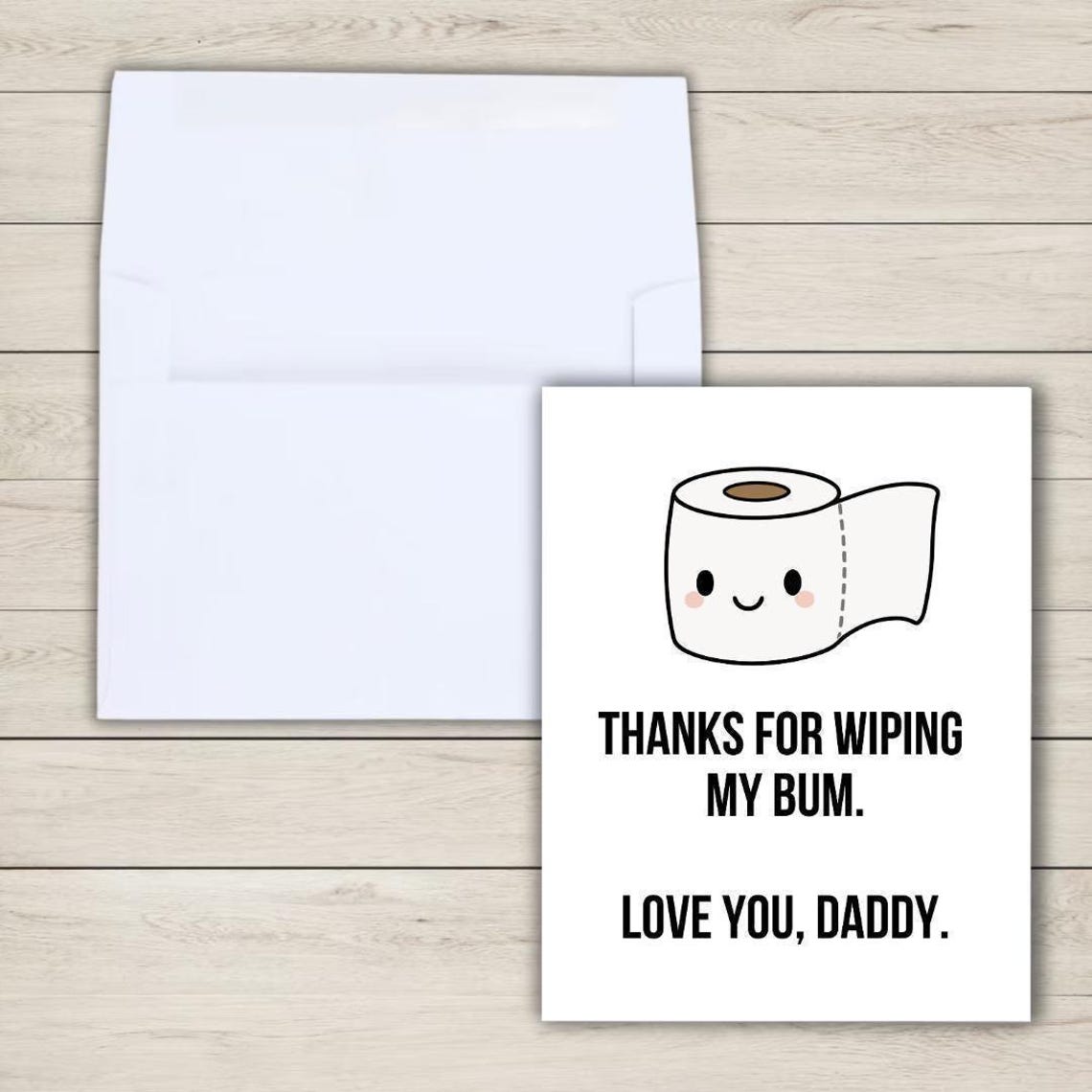 Funny New Dad Birthday Card From Baby - Thanks for Wiping My Bum - Etsy