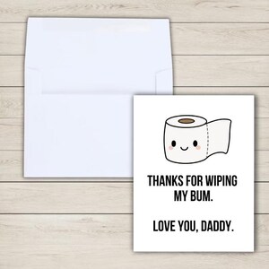 Funny New Dad Birthday Card From Baby - Thanks for Wiping My Bum - Etsy