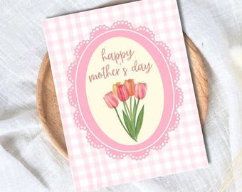 MOTHERS DAY CARD - Elegant Lace Roses Gift for Mom