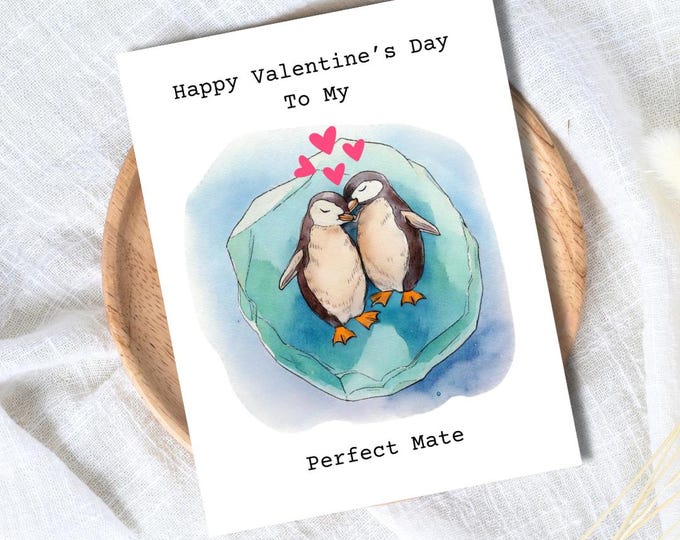 Happy Valentine's Day To My Perfect Mate Card | In Love Card | Valentine's Card for Her Him Wife Husband Boyfriend Fiance | Valentines Gift