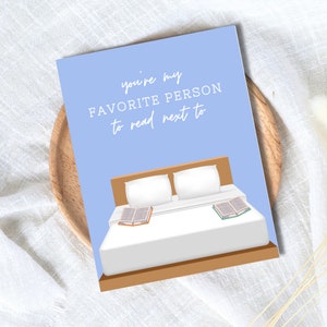 My Favorite Person To Read Next To Love Birthday Card Heartfelt Wedding/Dating Anniversary For Husband Wife Boyfriend Girlfriend Him Bookish
