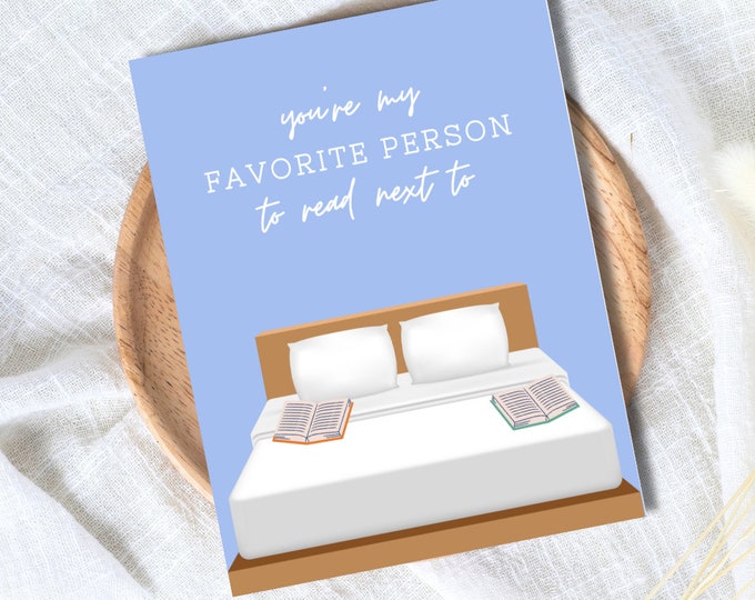 My Favorite Person To Read Next To Love Birthday Card Heartfelt Wedding/Dating Anniversary For Husband Wife Boyfriend Girlfriend Him Bookish