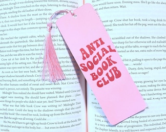 The Anti-Social Book Club Bookmark | Feminist Bookmark | Bookmark Ticket | Gift For Book Lover | Cute Bookmark | Christmas Gift