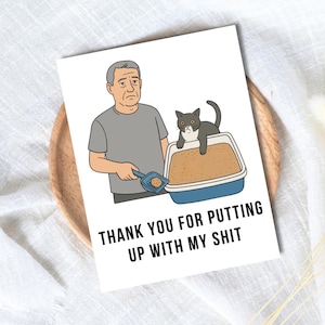 Put Up With My Sh*t Cat Dad Vatertagskarte | Lustig Vatertags Karte für Papa Opa Mann | Papa Geburtstag | Niedlicher Opa Großvater