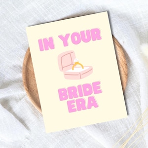 À l'époque de votre mariée, carte de fiançailles félicitations pour couple nouvellement marié ou fiancé, carte de mariage pour elle, carte de fiançailles pour soeur, cousin