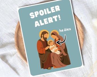 Carte de Noël drôle d'alerte spoiler | Cadeau de Noël grossier et offensant