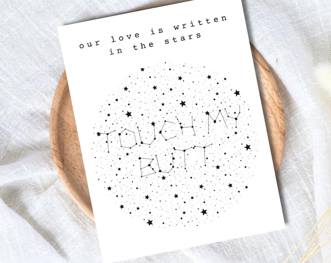 Written In The Stars Raunchy Anniversary Card For Him, Valentine’s Day Card Raunchy Birthday Card Husband Wife Boyfriend Girlfriend Partner