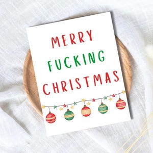 Rude Christmas Card - Funny Holiday Card for Him/Her