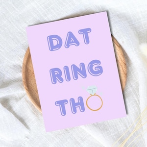 Dat Ring Tho félicitations carte de fiançailles pour couple nouvellement marié ou fiancé, carte de mariage pour elle, carte de fiançailles pour soeur, cousin