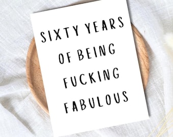 Funny 60th Birthday Card: Rude Milestone Gift