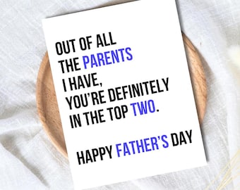 Tarjeta del Día del Padre para dos padres / Tarjeta divertida del Día del Padre para papá, abuelo y esposo / Cumpleaños de papá / Lindo papá, abuelo y abuelo