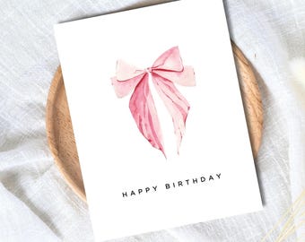 RYMAUP Décorations Anniversaire Rose Nœud – Kit Bannière Happy Birthday + Suspensions Coquette Pour Fille