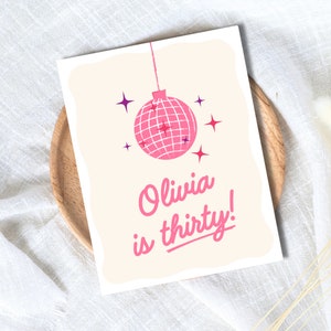 Nom personnalisé carte 30e anniversaire, carte 30e anniversaire, carte d'anniversaire pour meilleur ami, carte d'amitié, fille Bestie Bday, coffret cadeau