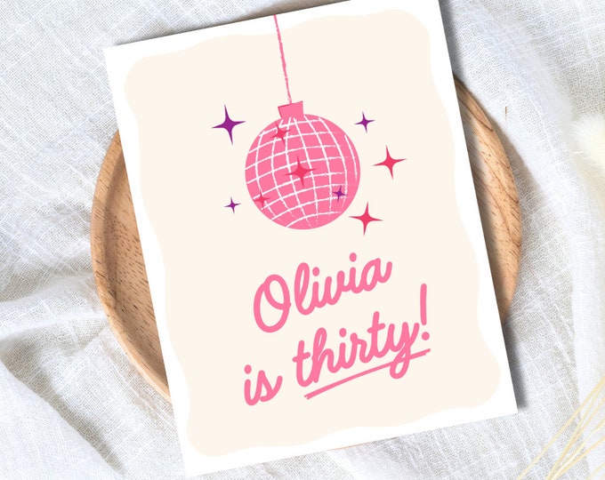 Personalised Name Thirtieth Birthday Card, 30th Birthday Card, Birthday Card For Best Friend, Friendship Card, Girl Bestie Bday, gift box
