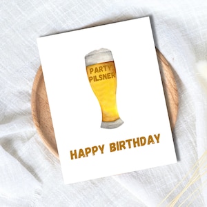 Funny Beer Bottle Party Pilsner Birthday Card For Dad - Cider Bottle Card - Larger Bottle Card - Birthday Card, Mum, Son, Daughter, Friend